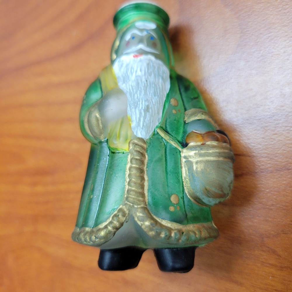 Old World Vintage Glass Santa Christmas Light Cover